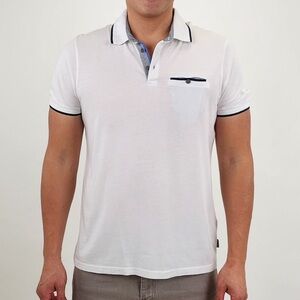 Ted Baker White Tipped Collar Polo Shirt
